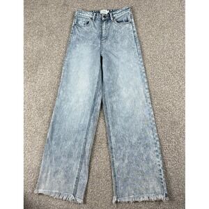 Bohme Estilo Jeans Womens 25 Blue Acid Wash High Rise Wide Leg Stretch 25x30